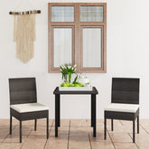 7 Piece Garden Dining Set Poly Rattan Black